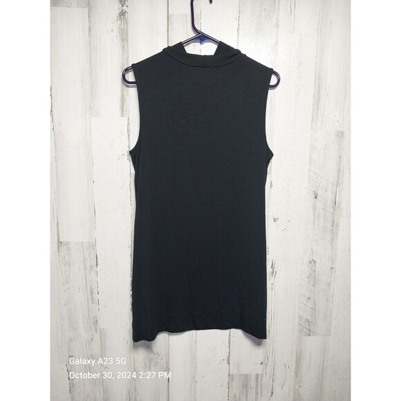 H By Halston Women's Small Black Mock Neck Sleeveless Dress - Picture 4 of 8